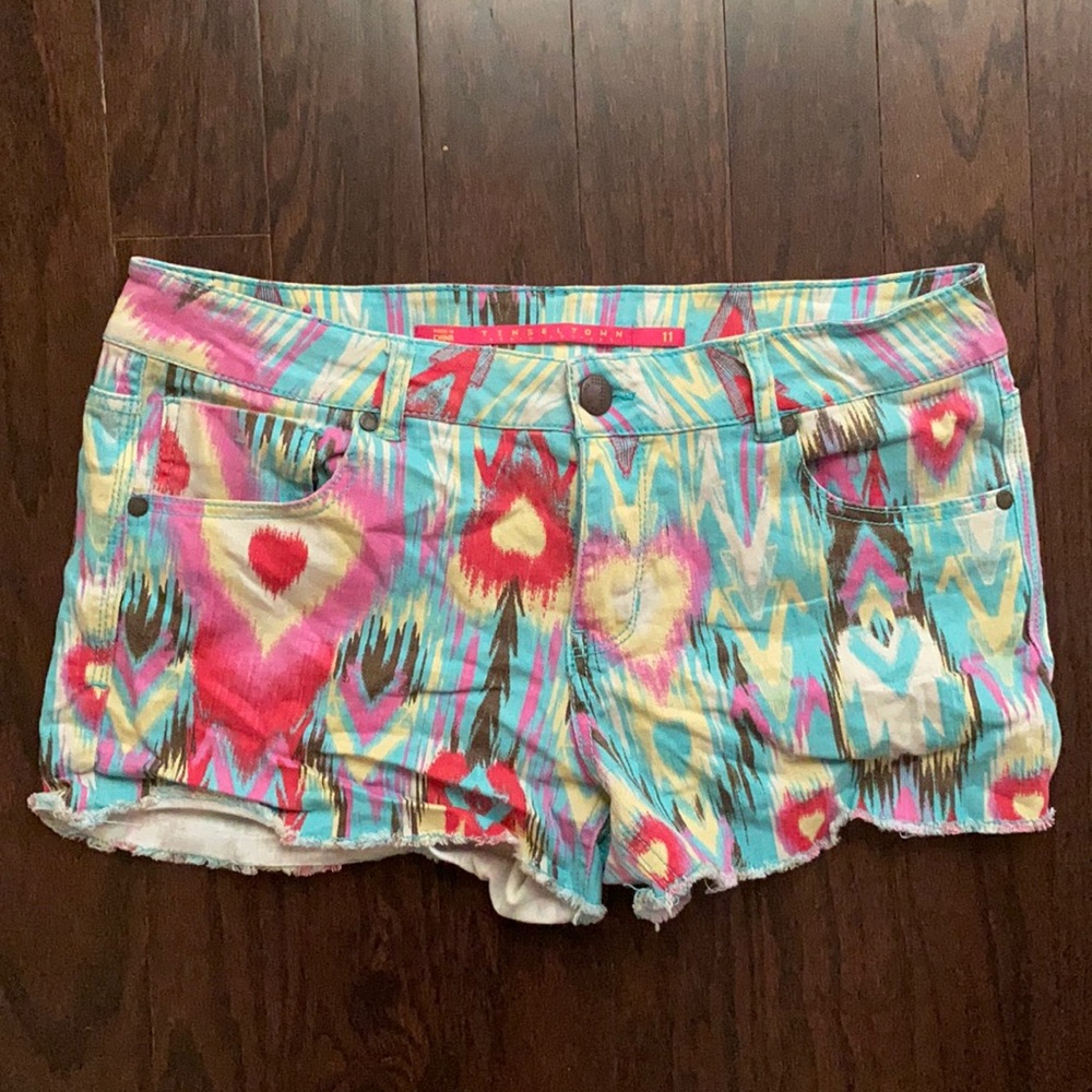 Colorful denim shorts